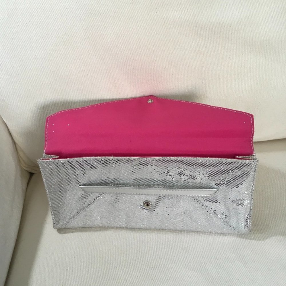 Victoria's Secret Envelope Clutch Silver Sparkle - Picture 2 of 5